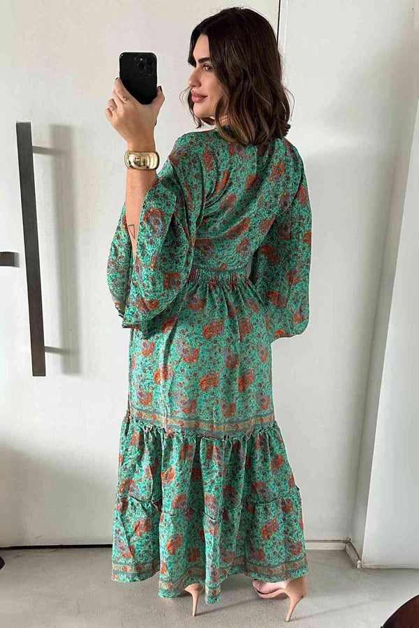 Vestido Boho Longo Alvorada do Amanhecer Coleção Encanto Premium - Indra Moda Indiana