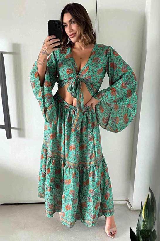 Vestido Curto Vibe Indiana Boho Vintage Coleção Premium - Indra Moda Indiana